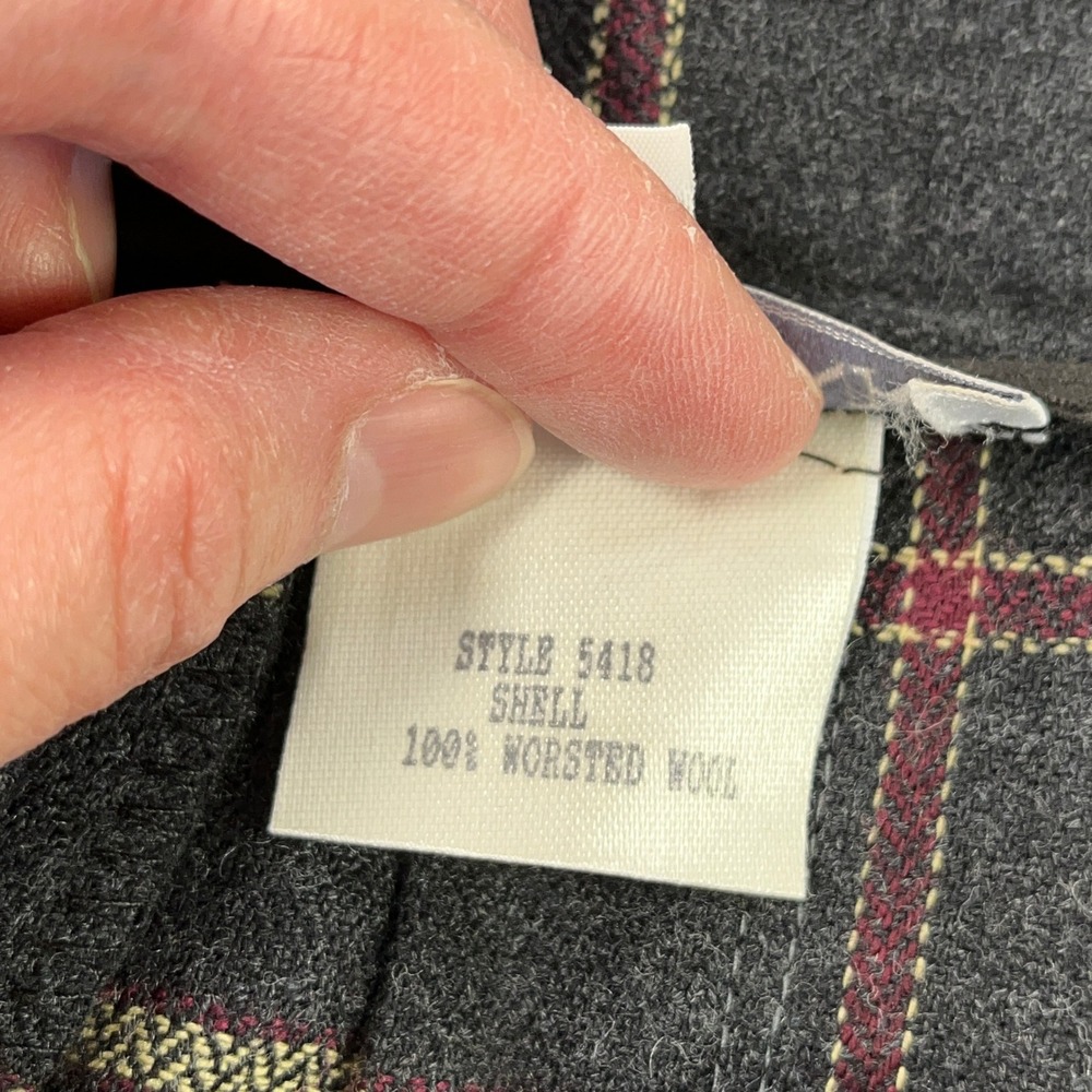 Vintage 90s Jos A Bank 12 Plaid Wool Pleated Skirt Dark Academia Preppy Midi - Picture 3 of 7